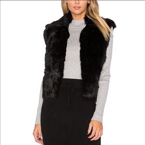Adrienne Landau beautiful black fur vest